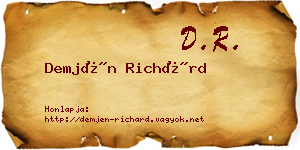 Demjén Richárd névjegykártya